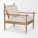 Danni Beige Fabric Beech Wood Framed Accent Lounge Chair - Default Title