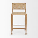 Brinley Woven Paper Rope w Brown Wood Frame Counter Stool - Default Title