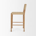 Brinley Woven Paper Rope w Brown Wood Frame Counter Stool - Default Title