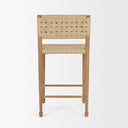 Brinley Woven Paper Rope w Brown Wood Frame Counter Stool - Default Title