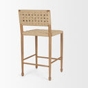 Brinley Woven Paper Rope w Brown Wood Frame Counter Stool - Default Title
