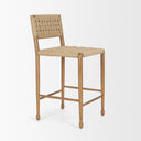 Brinley Woven Paper Rope w Brown Wood Frame Counter Stool - Default Title