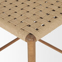 Brinley Woven Paper Rope w Brown Wood Frame Counter Stool - Default Title