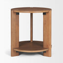 Hisako Mid Brown Open Round Accent Table - Default Title