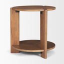 Hisako Mid Brown Open Round Accent Table - Default Title