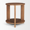 Hisako Mid Brown Open Round Accent Table - Default Title