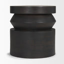 Rashama Dark Brown Wood Stacked Geometric Round Accent Table - Default Title