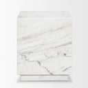 Matteo Solid White Marble Square Side Table - Default Title