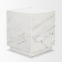 Matteo Solid White Marble Square Side Table - Default Title