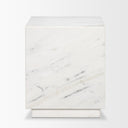 Matteo Solid White Marble Square Side Table - Default Title