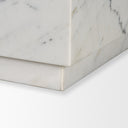 Matteo Solid White Marble Square Side Table - Default Title