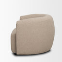 Kornelia Textured Mushroom Fabric Barrel Accent Chair - Default Title