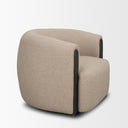 Kornelia Textured Mushroom Fabric Barrel Accent Chair - Default Title