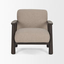 Willmar Textured Mushroom Gray Fabric Espresso Brown Wood Accent Lounge Chair - Default Title