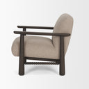 Willmar Textured Mushroom Gray Fabric Espresso Brown Wood Accent Lounge Chair - Default Title