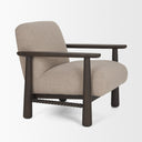 Willmar Textured Mushroom Gray Fabric Espresso Brown Wood Accent Lounge Chair - Default Title