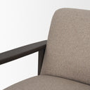 Willmar Textured Mushroom Gray Fabric Espresso Brown Wood Accent Lounge Chair - Default Title