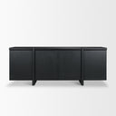 Rowan Black Oak Wood Closed 4 Door Sideboard - Default Title