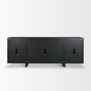 Rowan Black Oak Wood Closed 4 Door Sideboard - Default Title