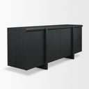 Rowan Black Oak Wood Closed 4 Door Sideboard - Default Title