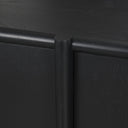 Rowan Black Oak Wood Closed 4 Door Sideboard - Default Title