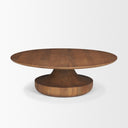 Arno Warm Mid-Brown Wood Sculptural Round Coffee Table - Default Title