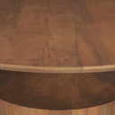 Arno Warm Mid-Brown Wood Sculptural Round Coffee Table - Default Title