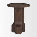 Cayson Dark Brown Sculptural Round Accent Table - Default Title