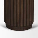 Marbrello Pink Marble Top Espresso Brown Fluted Wood Round Side Table - Default Title