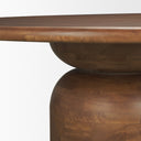 Atlas 60 Warm Mid-Brown Wood Stacked Pedestal Base Round Dining Table - Default Title