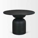 Atlas 42 Black Wood Stacked Pedestal Base Round Dining Table - Default Title