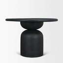 Atlas 42 Black Wood Stacked Pedestal Base Round Dining Table - Default Title