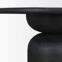 Atlas 42 Black Wood Stacked Pedestal Base Round Dining Table - Default Title