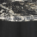 Marilyn 48 Black Forest Marble Black Wood Pedestal Round Dining Table - Default Title