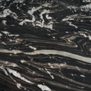 Coventry 48 Black Forest Marble Black Wood Pedestal Round Dining Table - Default Title