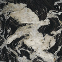 Coventry 48 Black Forest Marble Black Wood Pedestal Round Dining Table - Default Title