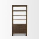 Belford 2-Door Open Dark Brown Oak Wood Shelving Unit - Default Title