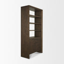Belford 2-Door Open Dark Brown Oak Wood Shelving Unit - Default Title