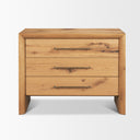 Belford 3-Drawer Light Brown Oak Wood Closed Nightstand - Default Title