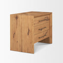 Belford 3-Drawer Light Brown Oak Wood Closed Nightstand - Default Title