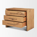 Belford 3-Drawer Light Brown Oak Wood Closed Nightstand - Default Title