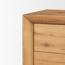 Belford 3-Drawer Light Brown Oak Wood Closed Nightstand - Default Title
