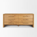 Casterly 6-Drawer Light Brown Oak Wood Dresser - Default Title