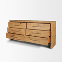 Casterly 6-Drawer Light Brown Oak Wood Dresser - Default Title