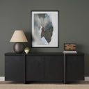 Rowan Black Oak Wood Closed 4 Door Sideboard - Default Title