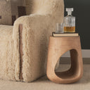 Cove Light Brown Sculptural Open Side Table - Default Title