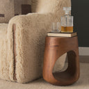 Cove Mid-Brown Sculptural Open Side Table - Default Title