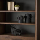 Deacon Large Matte Black Metal Canister with Sculptural Handles - Default Title
