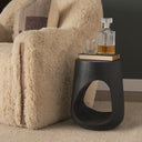 Cove Dark Brown Sculptural Open Side Table - Default Title