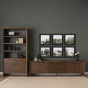 Belford 2-Door Open Dark Brown Oak Wood Shelving Unit - Default Title